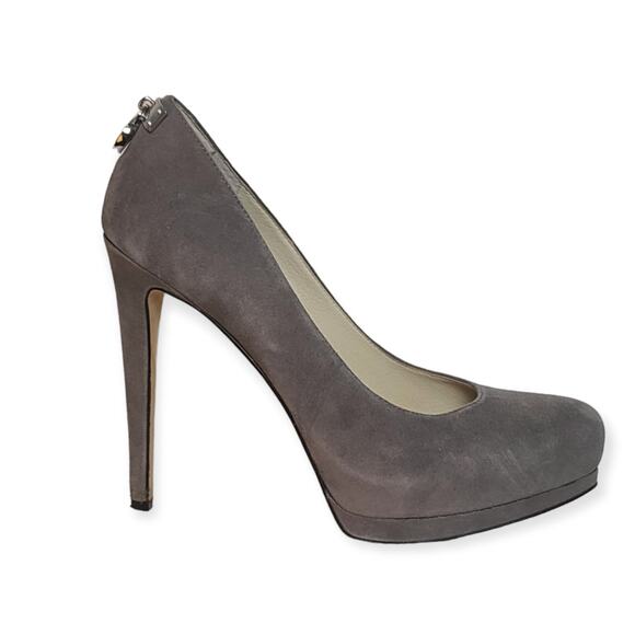 MICHAEL Michael Kors Heels Gray Suede Platform Stiletto Women's 9M - Picture 1 of 10
